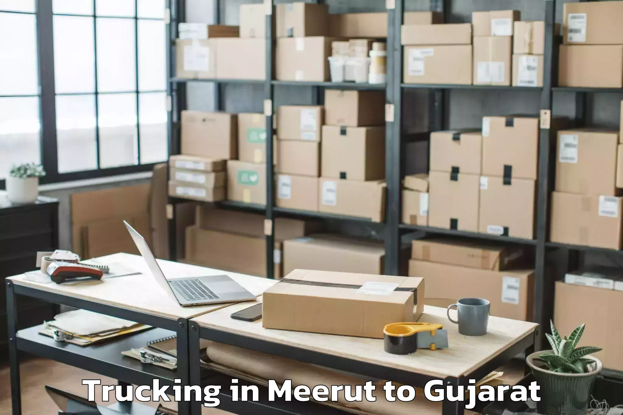 Easy Meerut to Ranavav Trucking Booking